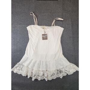 Kids Girls Matilda Jane White Dress Lace Crochet Trim Flared Soft Sz M NWT